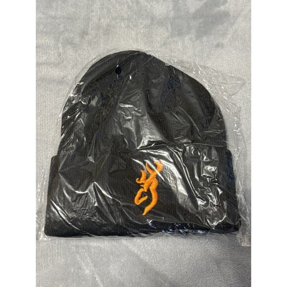 🔥Hunters BEANIE Winter HAT CAP Hunting Deer Logo Black Knit One Size Fits Most - Picture 1 of 2